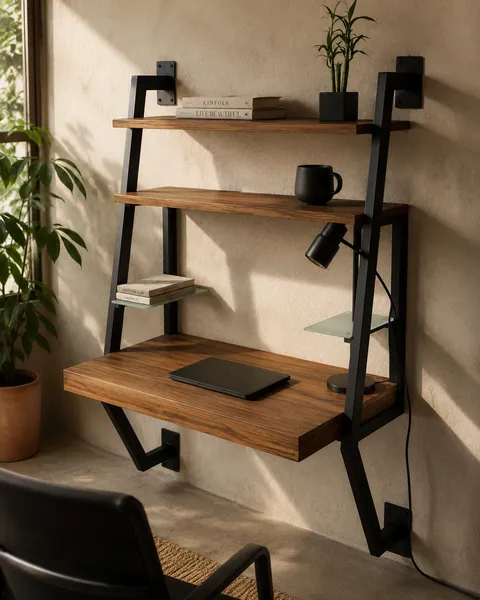 Home Office Loft, em ferro galvanizado e madeira maciça