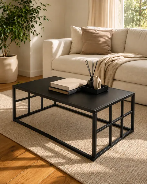 Mesa de Centro Quadra, em ferro galvanizado